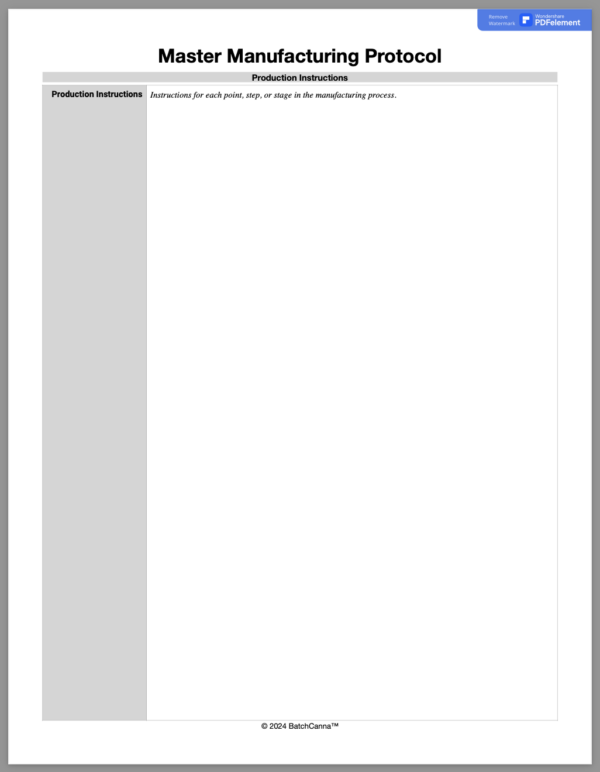 Master Manufacturing Protocol Form - Image 3